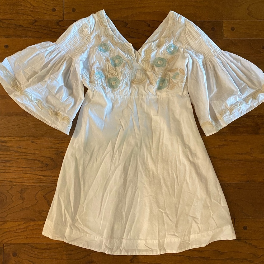 Ivy Jane White Dress with Embroidery